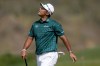 Hideki Matsuyama, of Japan, reacts after missing a putt on the 13th green during the third round of The Sentry golf event, Saturday, Jan. 4, 2025, at Kapalua Plantation Course in Kapalua, Hawaii. (AP Photo/Matt York)