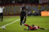 FILE - Red Star's Peter Olayinka, right, tries to stop Benfica's Issa Kabore during the Champions League opening phase soccer match between Red Star and SL Benfica, at the Rajko Mitic Stadium in Belgrade, Serbia, Sept. 19, 2024. (AP Photo/Darko Vojinovic, File)