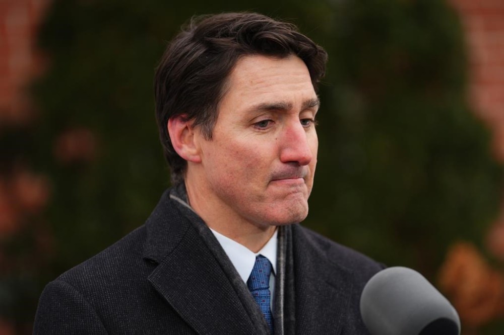 Prime Minister Justin Trudeau announces his resignation as Liberal leader and prime minister outside Rideau Cottage in Ottawa on Monday, Jan.6, 2025. THE CANADIAN PRESS/Sean Kilpatrick