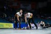 Manitoba third Karlee Burgess, left, and alternate Lauren Lenentine sweep while playing Northwest Territories at the Scotties Tournament of Hearts in Kamloops, B.C., on February 21, 2023. THE CANADIAN PRESS/Darryl Dyck