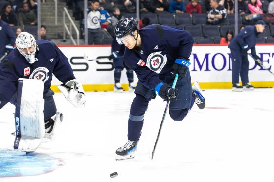 Gabe Vilardi, seen here during a Dec. 20 practice, continues to prove his worth. (Mikaela Mackenzie/Free Press files)