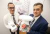 JOHN WOODS / FREE PRESS Dr. Yaser Maddahi, co-founder and CEO of Tactile Robotics, right, with DenTeach, a comprehensive multimodal teaching tool, and Dr. Ali Maddahi, co-founder and CTO, with PrepScanner, an AI-driven grading and assessment system, are photographed in their office Monday.