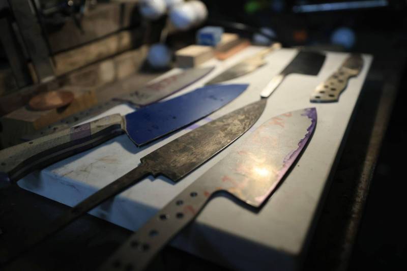 Justin Lamoureux started pursuing his dream of becoming a bladesmith eight years ago. (Ruth Bonneville / Free Press)