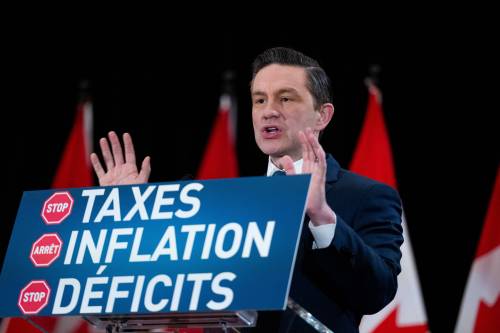 SPENCER COLBY / THE CANADIAN PRESS FILES
                                The quarterly omnibus poll suggests Tory leader Pierre Poilievre is favoured by 52 per cent of voters with a preference, up from 50 per cent in September and 39 per cent in the last federal election in fall 2021.