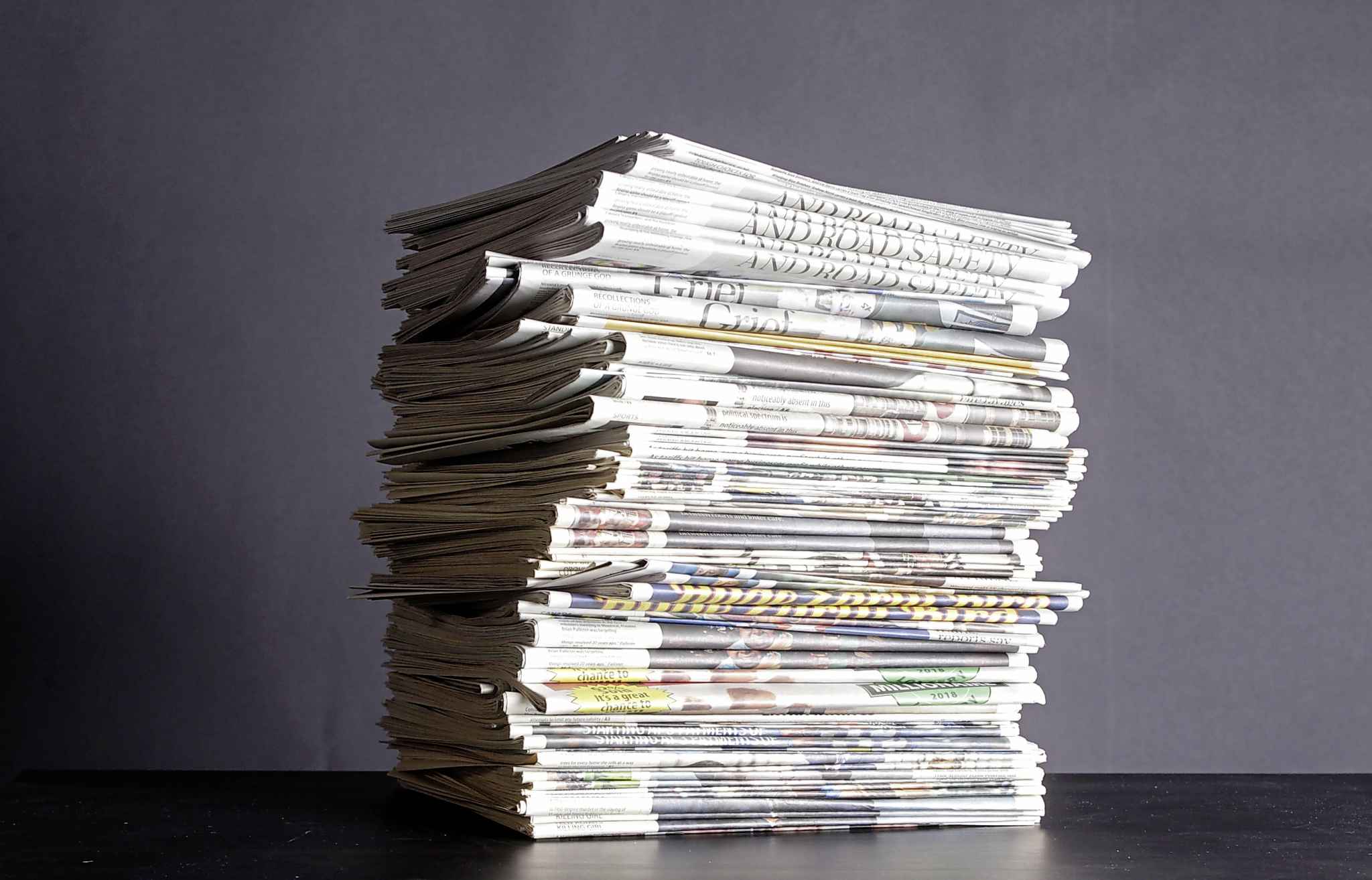 A bundle of The Free Press newspapers