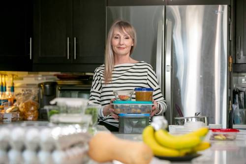 BROOK JONES/FREE PRESS
                                Anne Dubouloz-Lodge, 55, is dedicated to reducing food waste by putting leftovers in reusable containers.
