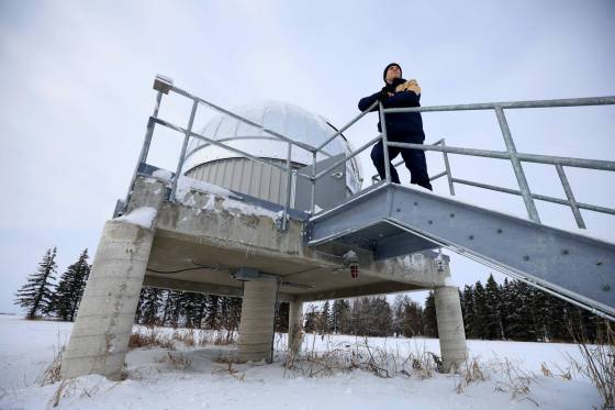 Ryan Wierckx, who will start his masters program in January, helped with design and assembly work on the observatory. (Ruth Bonneville / Free Press)