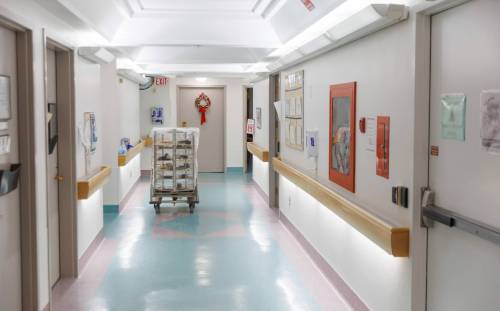 MIKE DEAL / FREE PRESS
                                A hallway at Deer Lodge Centre (2109 Portage Ave.) Reporter: Maggie Macintosh 241219 - Thursday, December 19, 2024.