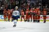 Kyusung Gong / The Associated Press
                                Jets forward Gabriel Vilardi leaves the ice Wednesday while the Ducks celebrate their come-from-behind victory in Anaheim.