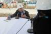 RUTH BONNEVILLE / FREE PRESS FILES
                                Former U.S. president Jimmy Carter is in good spirits as he is being interviewed by Free Press columnist Melissa Martin and videographer Mike Deal at the Carter Habitat for Humanity work project site Friday afternoon. July 14, 2017