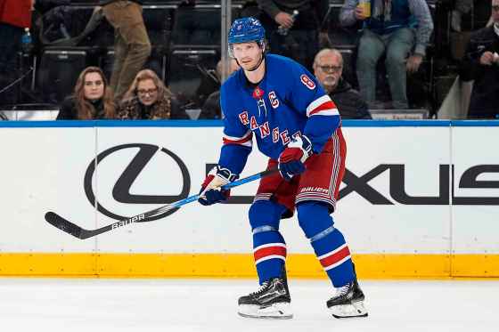 Jacob Trouba from the New York Rangers was acquired by the Anaheim Ducks on Dec. 6. (Julia Demaree Nikhinson / The Associated Press files)