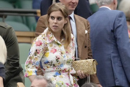 FILE - Princess Beatrice arrives Centre Court ahead of a quarterfinal match, at the Wimbledon tennis championships in London, Tuesday, July 9, 2024. (AP Photo/Alberto Pezzali), File)