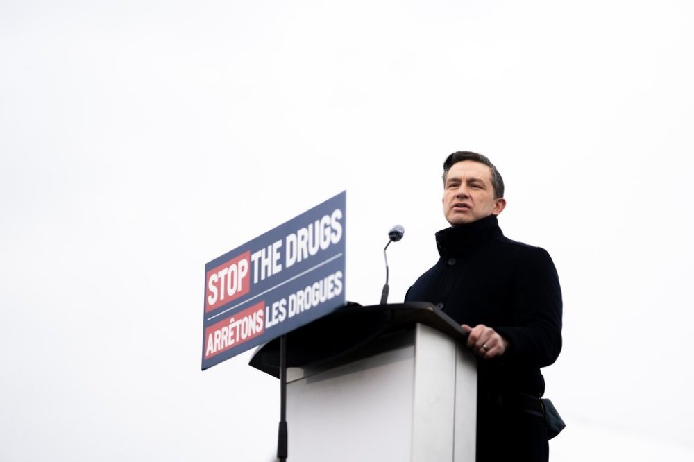 Conservative Leader Pierre Poilievre speaks during a news conference in Vancouver, B.C., Wednesday, Feb. 5, 2025. THE CANADIAN PRESS/Ethan Cairns