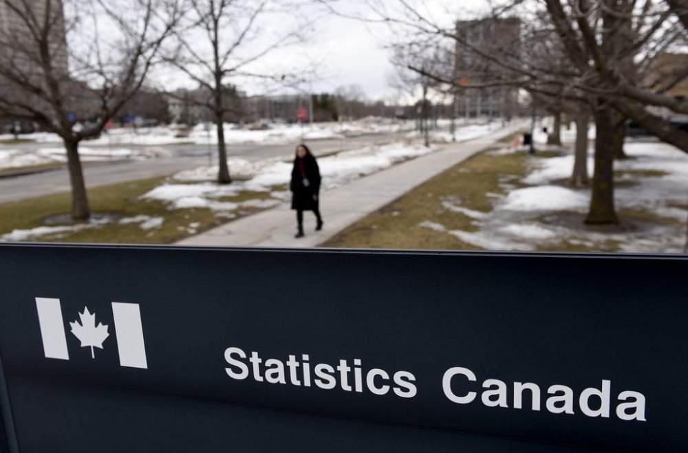 A sign outside a building at Statistics Canada in seen in Ottawa on Friday, March 12, 2021. THE CANADIAN PRESS/Justin Tang