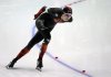 Canada's Isabelle Weidemann races in the women's 5000-metre event at the ISU World Cup Speed Skating in Calgary, Friday, Jan. 24, 2025. The winner of a complete set of medals and Canada's Olympic flag-bearer in Beijing's closing ceremonies is in debt. THE CANADIAN PRESS/Todd Korol