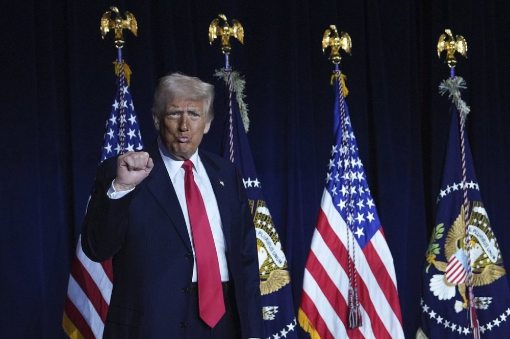 President Donald Trump attends the National Prayer Breakfast at Washington Hilton, Thursday, Feb. 6, 2025, in Washington. (AP Photo/Evan Vucci)