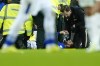 Everton's Armando Broja receives oxygen after picking up an injury after picking up an injury during the English FA Cup third round soccer match between Everton and Peterborough United at Goodison Park, Liverpool, England, Thursday Jan. 9, 2025. (Peter Byrne/PA via AP)