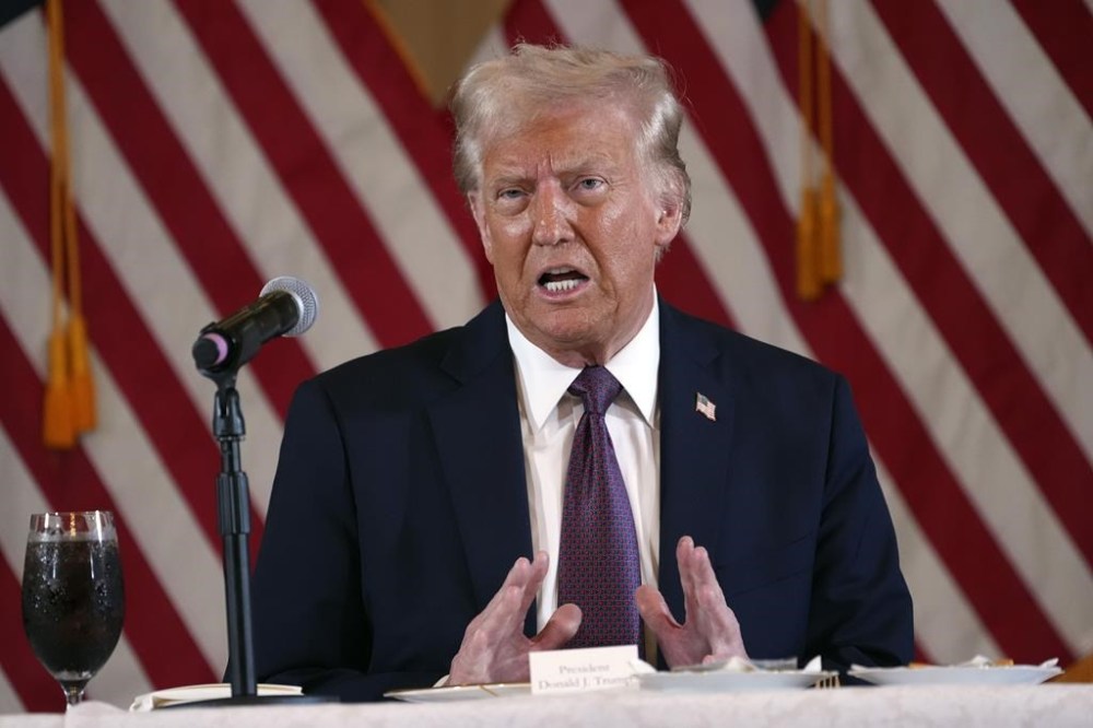 President-elect Donald Trump speaks during a meeting with Republican governors at Mar-a-Lago, Thursday, Jan. 9, 2025, in Palm Beach, Fla. THE CANADIAN PRESS/AP-Evan Vucci