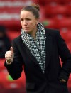 Manchester United manager Casey Stoney gestures during the English Women's Super League soccer match between Aston Villa and Manchester United at the Bank's Stadium in Walsall, England, in this Saturday, Dec. 5, 2020, file photo. Former England captain Casey Stoney has been named coach of the Canadian women's soccer team.THE CANADIAN PRESS/AP/Rui Vieira