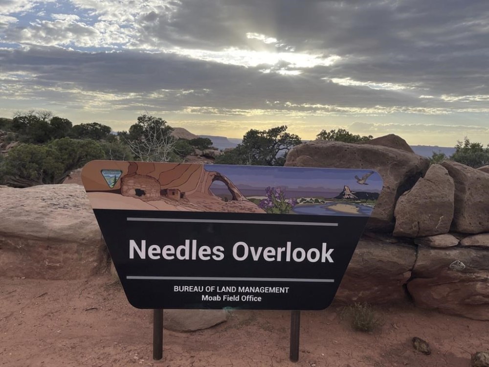 Bureau of Land Management land use for recreation in southern Utah near Kanab Needles Overlook run by the BLM near Canyonlands National Park south of Moab, Utah, March 29, 2024. (Donn Friedman/The Albuquerque Journal via AP)
