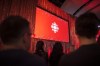 The CBC logo is projected onto a screen during the CBC's annual upfront presentation at The Mattamy Athletic Centre in Toronto, Wednesday, May 29, 2019. THE CANADIAN PRESS/Tijana Martin