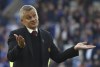 FILE - Manchester United's manager Ole Gunnar Solskjaer reacts after the English Premier League soccer match between Leicester City and Manchester United at King Power stadium in Leicester, England, Oct. 16, 2021. (AP Photo/Rui Vieira, file)