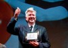 Director David Lynch gives the thumbs up during the meeting Close Encounters where he was given a Lifetime Achievement Award, during the Rome Film Festival, in Rome on November 4, 2017. THE CANADIAN PRESS/AP, Domenico Stinellis