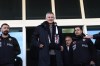 Ole Gunnar Solskjaer wears a Besiktas scarf after being appointed head coach of the Turkish soccer team, outside the Besiktas Sports Club headquarters in Istanbul, Turkey, on Friday, Jan. 17, 2025. (Saycan Sayim/DIA Photo via AP)