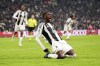 Juventus' Timothy Weah celebrates after scoring during the Italian Serie A soccer match between Juventus and AC Milan at the Allianz Stadium in Turin, Italy, Saturday, Jan. 18, 2025. (Marco Alpozzi/LaPresse via AP)