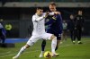 Verona's Ondrej Duda and Lazio's Mattia Zaccagni, left, vie for the ball during the Serie A soccer match between Hellas Verona and Lazio at the Marcantonio Bentegodi Stadium, in Verona, Italy, Sunday, Jan. 19, 2025. (Paola Garbuio/LaPresse via AP)