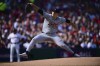 FILE - Detroit Tigers' Tarik Skubal pitches in the first inning during Game 5 of baseball's American League Division Series against the Cleveland Guardians, Saturday, Oct. 12, 2024, in Cleveland. (AP Photo/David Dermer, File)