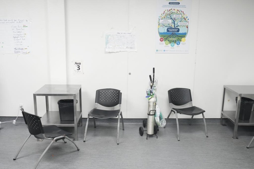 A view of the Safe Injection Room in the Moss Park Consumption and Treatment Service in Toronto on Monday, Aug. 26, 2024. THE CANADIAN PRESS/Chris Young