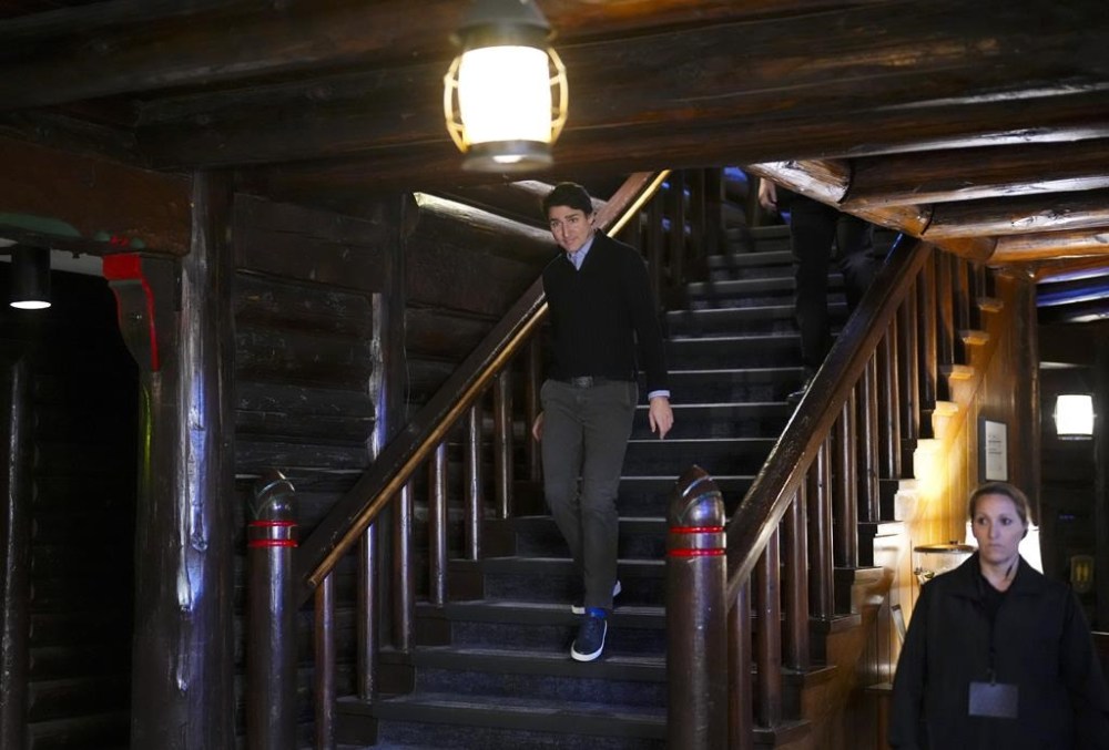 Prime Minister Justin Trudeau is seen during a cabinet retreat at Chateau Montebello in Montebello, Que., Monday, Jan. 20, 2025. THE CANADIAN PRESS/Sean Kilpatrick