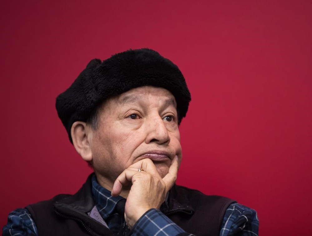 Grand Chief Stewart Phillip, President of the Union of B.C. Indian Chiefs, waits for a news conference to begin in Vancouver, on Thursday, Feb. 20, 2020. THE CANADIAN PRESS/Darryl Dyck