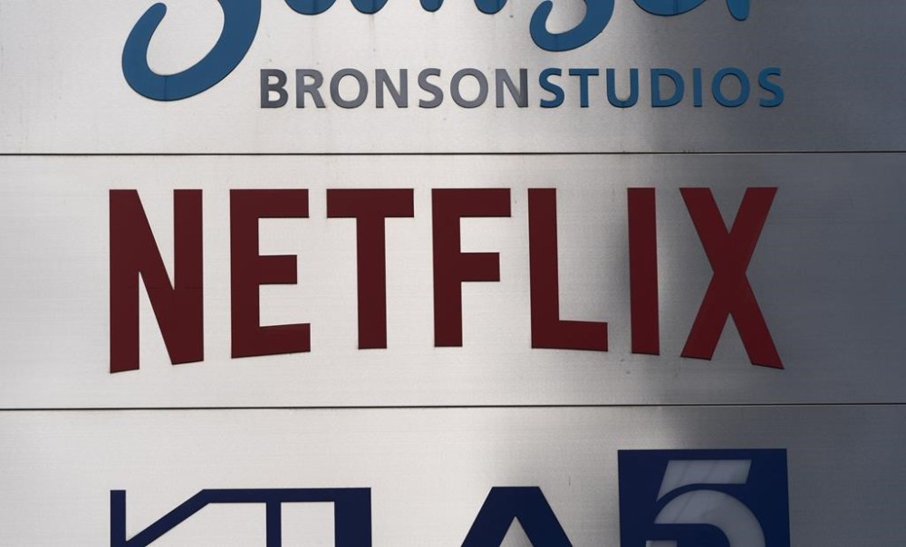 A Netflix sign is photographed outside its office building in Los Angeles, Wednesday, April 20, 2022. THE CANADIAN PRESS/AP-Jae C. Hong