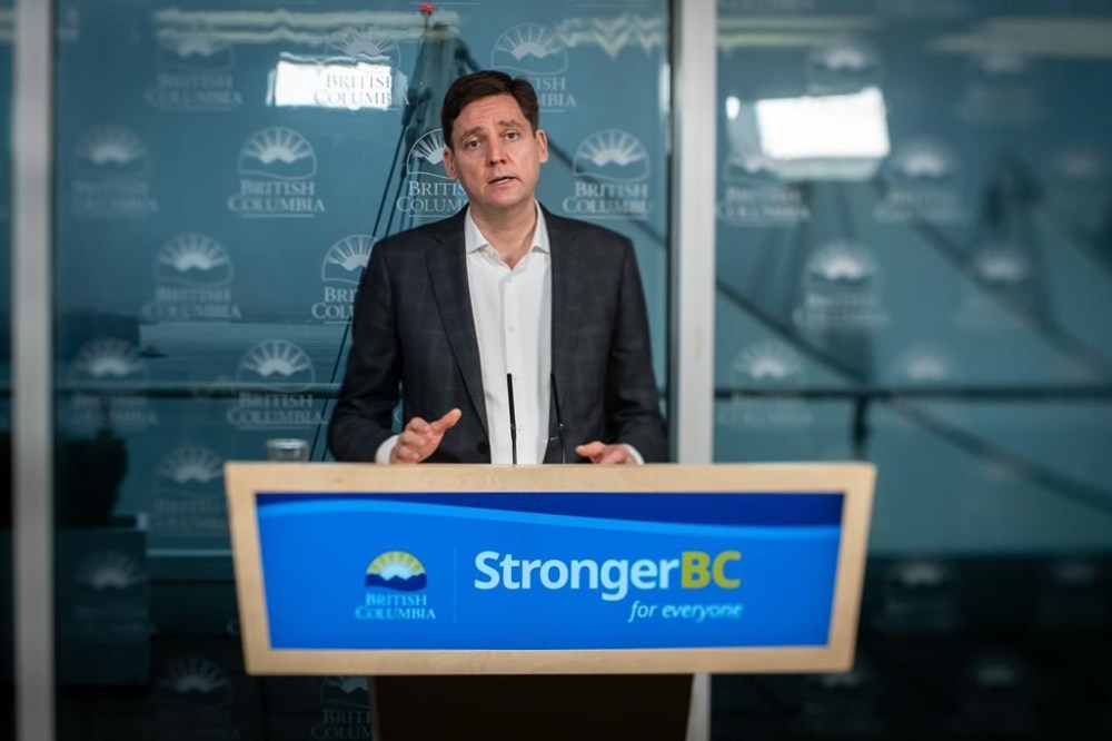 B.C. Premier David Eby speaks during a news conference in Vancouver, on Tuesday, Jan. 7, 2025. THE CANADIAN PRESS/Ethan Cairns
