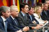 Prime Minister Justin Trudeau, third from left, speaks at a press conference concluding a first ministers meeting, in Ottawa, Wednesday, Jan. 15, 2025. THE CANADIAN PRESS/Sean Kilpatrick