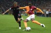 FILE - Copenhagen's Peter Ankersen pulls the shirt of Galatasaray's Wilfried Zaha, right, during their Champions League Group A soccer match between Galatasaray and FC Copenhagen in Istanbul, Turkey, Wednesday, Sept. 20, 2023. (AP Photo/Francisco Seco, File)