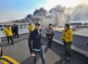 California Governor Gavin Newsom surveys damage in during the Palisades Fire on Wednesday, Jan. 8, 2025, in Pacific Palisades, Calif. (Jeff Gritchen/The Orange County Register via AP)