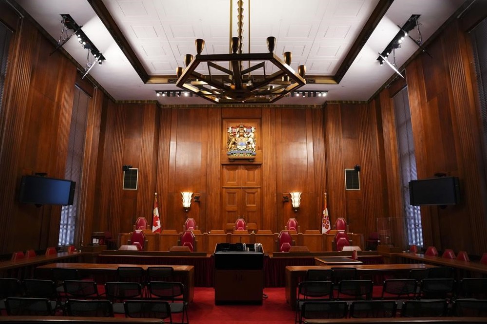 The main courtroom at the Supreme Court of Canada is pictured in Ottawa, Nov. 28, 2022. THE CANADIAN PRESS/Sean Kilpatrick