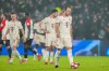 Bayern players react after Feyenoord's Ayase Ueda scoring his side's third goal during the Champions League opening phase soccer match between Feyenoord and Bayern Munich, at De Kuip Stadium, in Rotterdam, Netherlands, Wednesday, Jan. 22, 2025. (AP Photo/Peter Dejong)