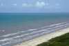 FILE - The water in the Gulf of Mexico appears bluer than usual off of East Beach, Saturday, June 24, 2023, in Galveston, Texas. (Jill Karnicki/Houston Chronicle via AP, File)
