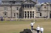 FILE - iger Woods of the US greets the crowd at the end of his second round of the British Open golf championship on the Old Course at St. Andrews, Scotland, July 15, 2022. (AP Photo/Peter Morrison, File)