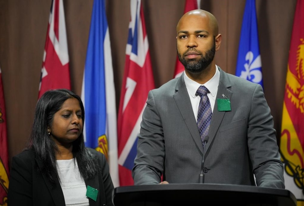 National Council of Canadian Muslims CEO Stephen Brown speaks during a press conference regarding the Supreme Court’s decision on whether to hear an appeal on Quebec’s controversial secularism law (Bill 21) in Ottawa, on Thursday, Jan. 23, 2025. THE CANADIAN PRESS/Chris Tanouye