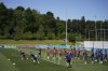 FILE - England players sprint during an open training session at St. George's Park, Burton-upon-Trent, England, June 9, 2021. (AP Photo/Dave Thompson, File)