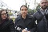Australian football star, Chelsea striker Samantha Kerr arrives a court as she was charged with causing a police officer harassment, alarm or distress during an incident in Twickenham, in London, Monday, Feb. 3, 2025. (AP Photo/Kin Cheung)