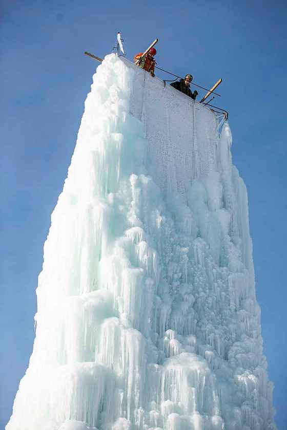 The system needs to be checked three times a day while it's operating, and it usually takes about two weeks to create the finished tower. (Mikaela MacKenzie / Free Press)