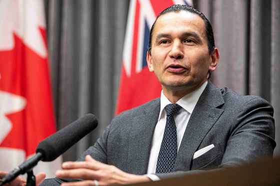 Premier Wab Kinew says he doesn’t want to get into specifics about contingency plans, preferring instead to maintain the element of surprise, if the U.S. imposes tariffs. (Mikaela MacKenzie / Free Press)