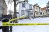 Winnipeg police investigate a homicide on Magnus Avenue in February 2024. (Ruth Bonneville / Free Press files)