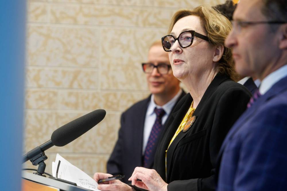 MIKE DEAL / FREE PRESS FILES
Marion Ellis, centre, CEO of Interlake-Eastern Regional Health Authority which fired an employee this week for a social media post disparaging the landfill search for remains of murdered Indigenous women.